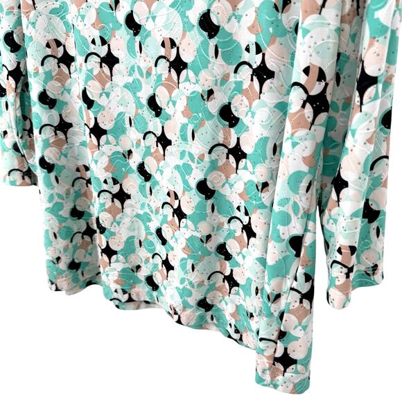 JM Collection Sz Large Tropical Stretch Comfy Blouse Shirt Top Beach Business - Picture 4 of 7